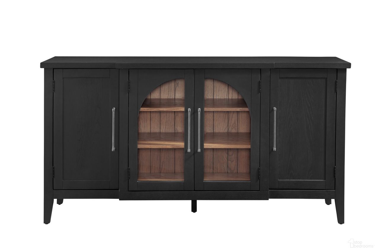 The appearance of Fynn Server In Black and Oak designed by Bassett Mirror Company in the modern / contemporary interior design. This oak and black piece of furniture was selected by 1StopBedrooms from Fynn Collection to add a touch of cosiness and style into your home. Sku: 3310-DR-576. Material: Solid Wood.