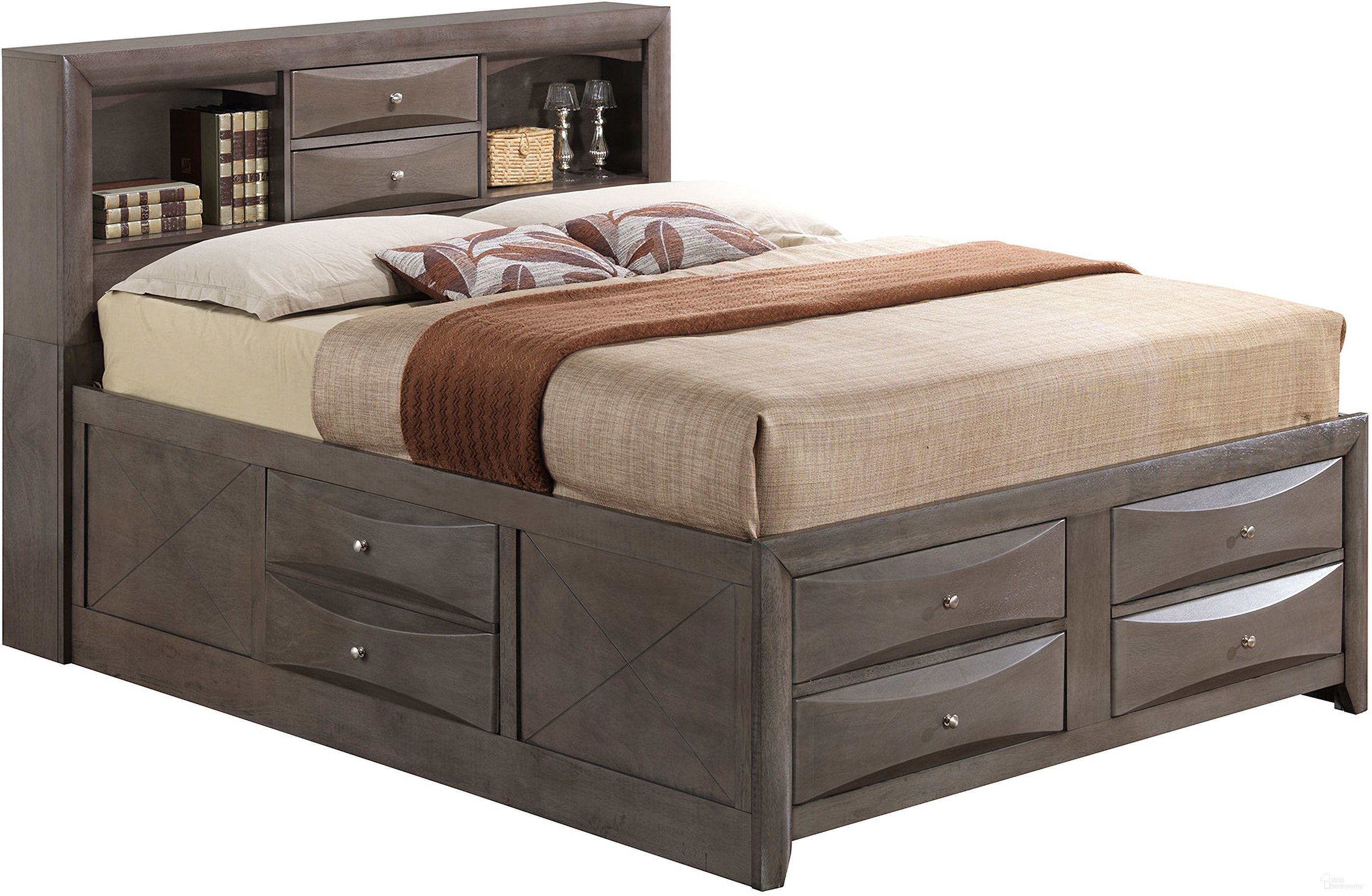 Glory Furniture Queen Storage Bed in Gray