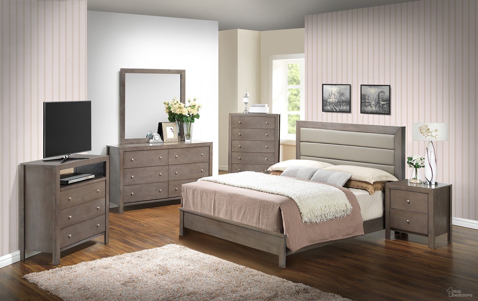 The appearance of Glory Furniture G2405A Bedroom Set in Gray designed by Glory in the transitional interior design. This gray piece of furniture  was selected by 1StopBedrooms from G2405A Collection to add a touch of cosiness and style into your home. Sku: G2405A-TB-Twin Bed  Footboard;G2405A-TB-Twin Bed  Headboard;G2405A-TB-Twin Bed  Rails;G2405-N-Nightstand. Bed Type: Panel Bed. Material: Wood. Bed Size: Twin.