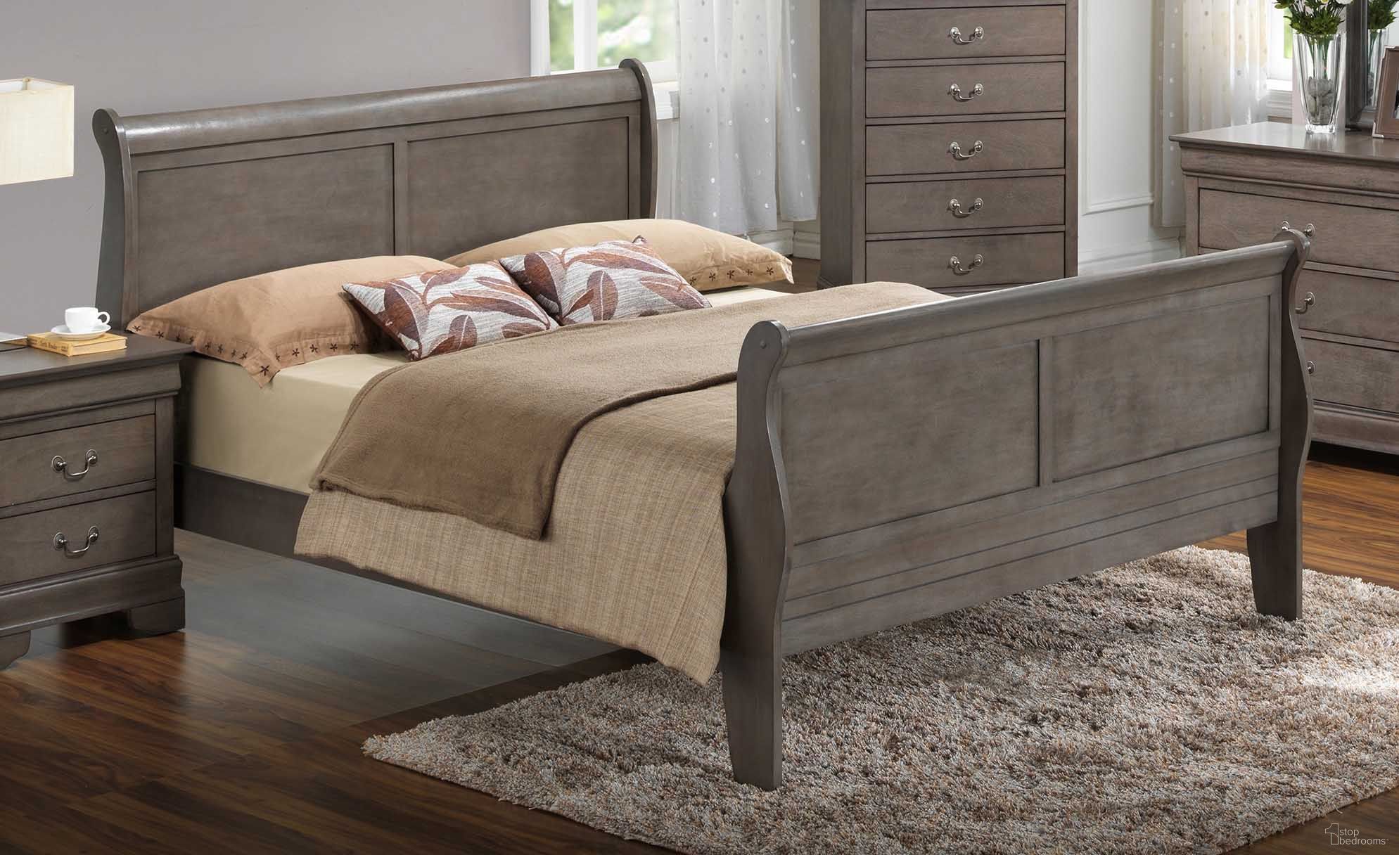 The appearance of Glory Furniture G3105 Full Bed in Grey designed by Glory in the traditional interior design. This gray piece of furniture was selected by 1StopBedrooms from G3105 Collection to add a touch of cosiness and style into your home. Sku: G3105A-FB Box 1;G3105A-FB Box 2. Bed Type: Sleigh Bed. Material: Wood. Bed Size: Full.