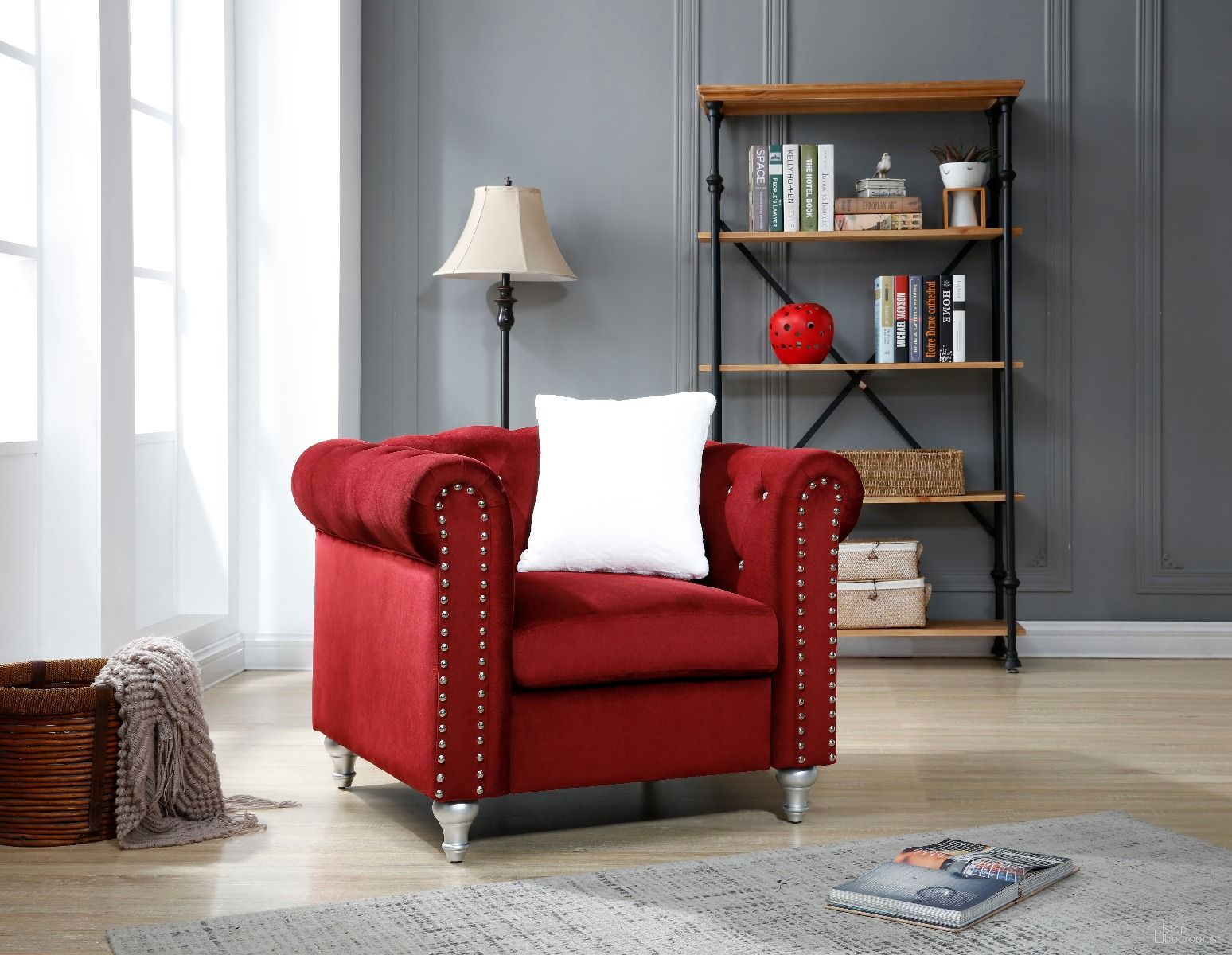 The appearance of Glory Furniture Raisa Chair, Burgundy designed by Glory in the modern / contemporary interior design. This burgundy piece of furniture  was selected by 1StopBedrooms from Raisa Collection to add a touch of cosiness and style into your home. Sku: G869A-C-Chair. Material: Wood.
