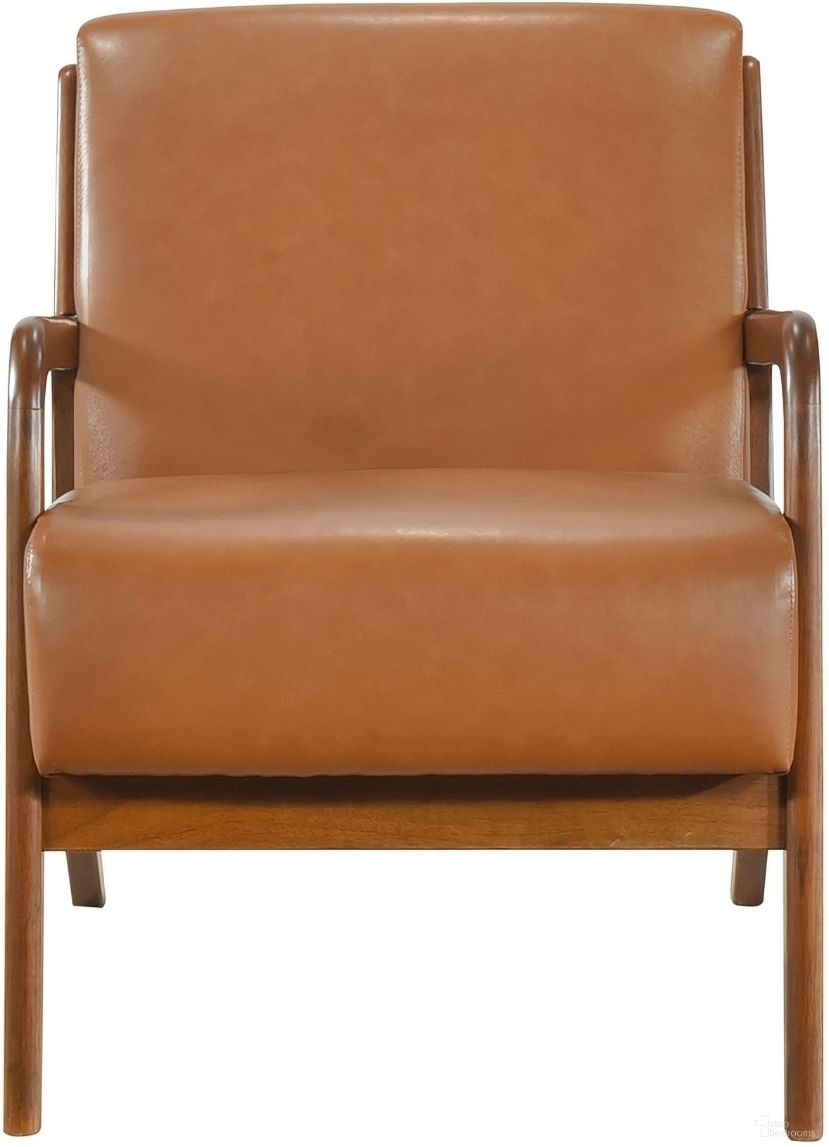 The appearance of Gabe Accent Chair In Brown and Walnut designed by Homelegance in the transitional interior design. This brown and walnut piece of furniture  was selected by 1StopBedrooms from Gabe Collection to add a touch of cosiness and style into your home. Sku: 1247BRW-1. Material: Faux Leather.