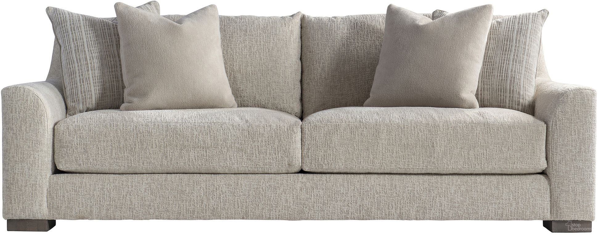 The appearance of Gabi Fabric Sofa designed by Bernhardt in the transitional interior design. This cream piece of furniture was selected by 1StopBedrooms from Gabi Collection to add a touch of cosiness and style into your home. Sku: P7087A. Material: Fabric.