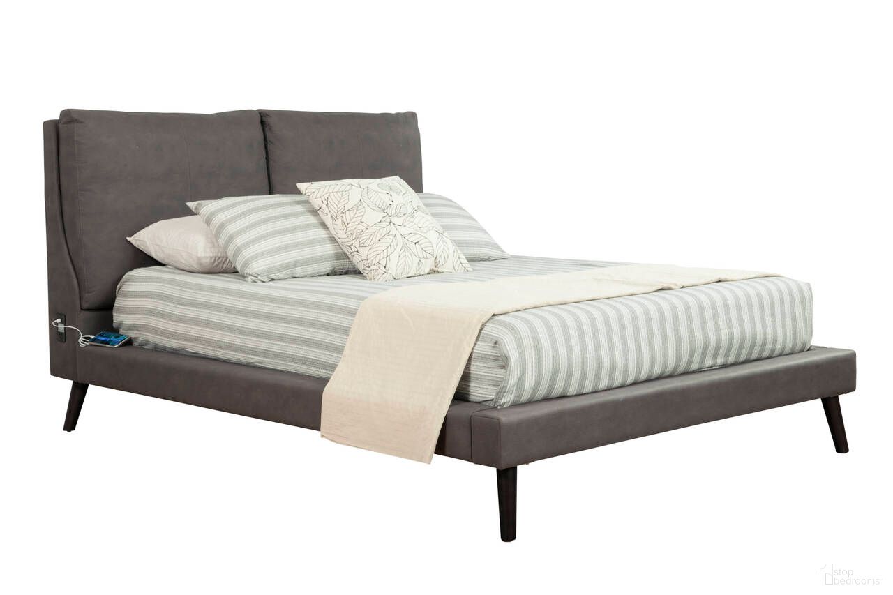 The appearance of Gabriela Queen Platform Bed In Grey and Black designed by Alpine in the modern / contemporary interior design. This grey/black piece of furniture  was selected by 1StopBedrooms from Gabriela Collection to add a touch of cosiness and style into your home. Sku: 9901Q. Bed Type: Platform Bed. Bed Size: Queen. Material: Solid Rubberwood.