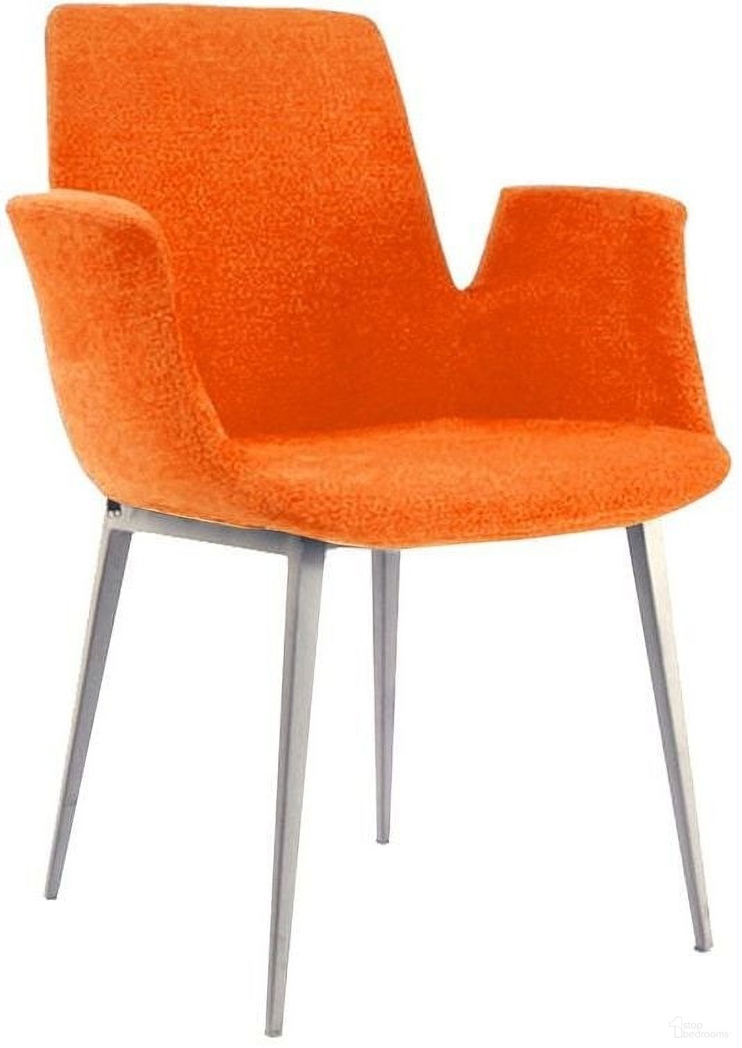 The appearance of Gabriella Orange Dining Chair designed by Bellini Modern Living in the modern / contemporary interior design. This orange piece of furniture was selected by 1StopBedrooms from Gabriella Collection to add a touch of cosiness and style into your home. Sku: Gabriella-DC OR. Chair Type: Arm Chair.