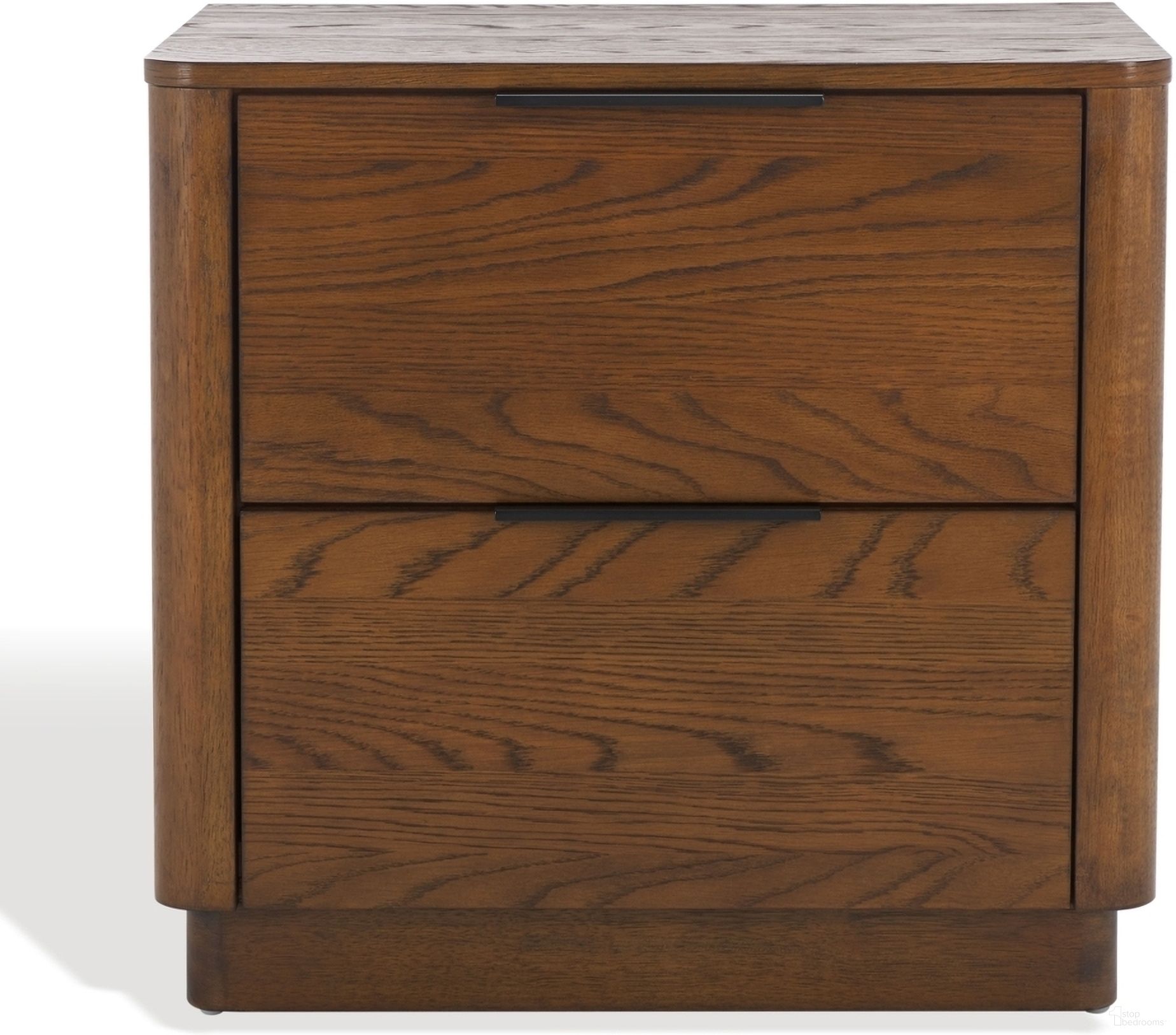 The appearance of Gabrietta 2 Drawer Nightstand In Black and Medium Oak designed by Safavieh Couture in the modern / contemporary interior design. This black and medium oak piece of furniture was selected by 1StopBedrooms from Gabrietta Collection to add a touch of cosiness and style into your home. Sku: SFV2142C. Material: Wood.