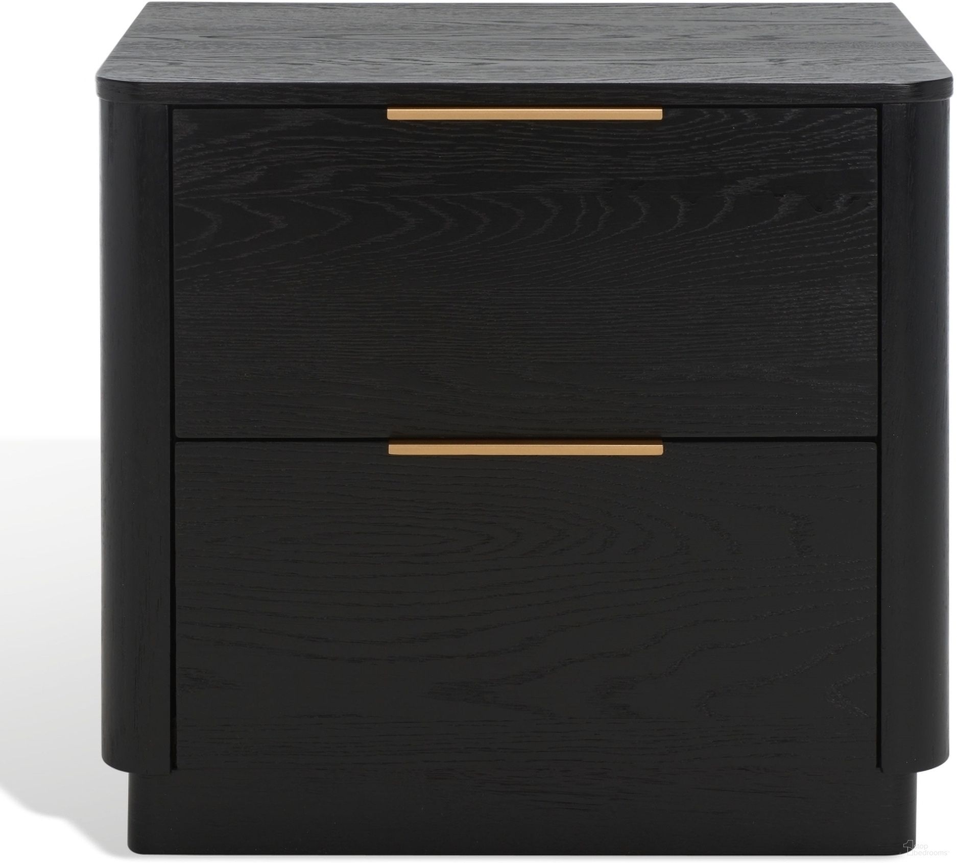 The appearance of Gabrietta 2 Drawer Nightstand In Black and Gold designed by Safavieh Couture in the modern / contemporary interior design. This black/gold piece of furniture was selected by 1StopBedrooms from Gabrietta Collection to add a touch of cosiness and style into your home. Sku: SFV2142B. Material: Wood.