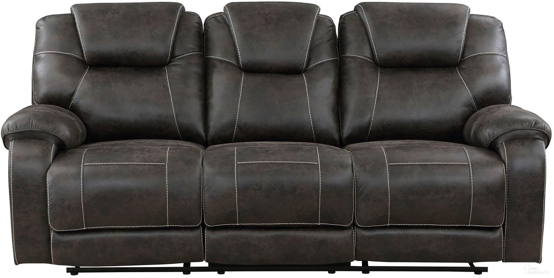 The appearance of Gainesville Double Reclining Sofa In Brown designed by Homelegance in the transitional interior design. This brown piece of furniture was selected by 1StopBedrooms from Gainesville Collection to add a touch of cosiness and style into your home. Sku: 8560PM-3. Material: Microfiber.