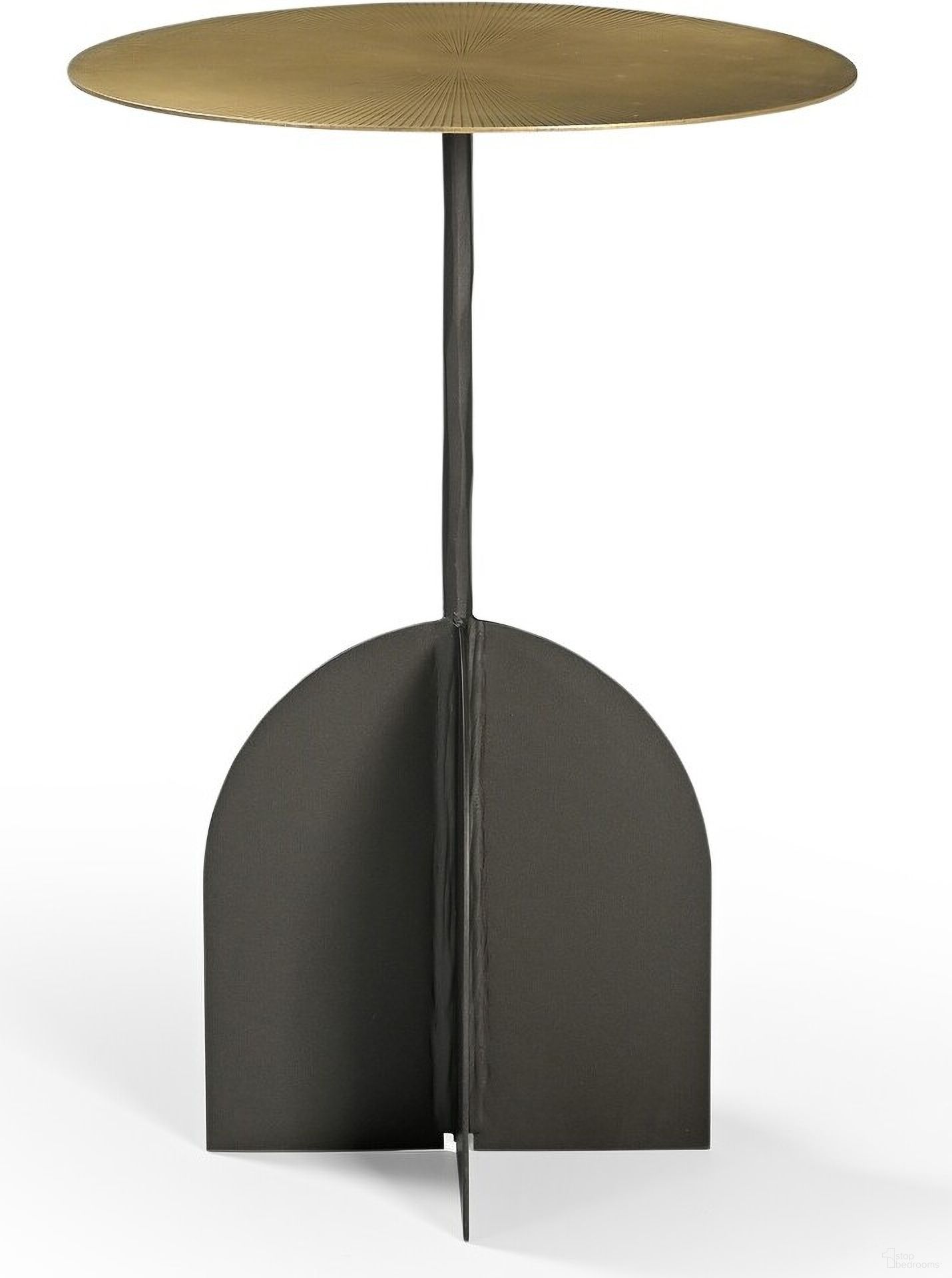 The appearance of Galahad Iron Side Table In Brass and Black designed by Moti in the modern / contemporary interior design. This brass and black piece of furniture  was selected by 1StopBedrooms from Galahad Collection to add a touch of cosiness and style into your home. Sku: 63104008. Material: Iron.