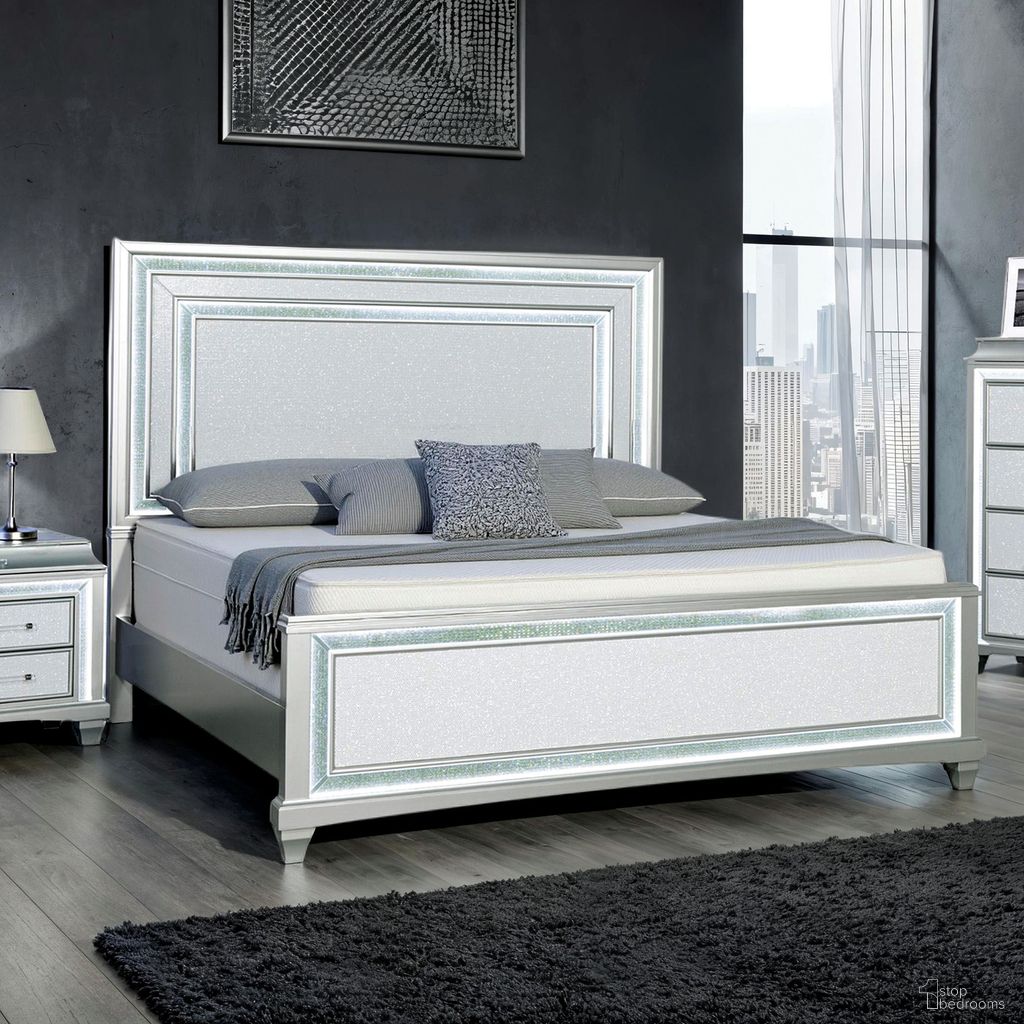 The appearance of Galea Eastern king Bed In Gray designed by Furniture of America in the glam interior design. This gray piece of furniture  was selected by 1StopBedrooms from Galea Collection to add a touch of cosiness and style into your home. Sku: FM74006SV-K-FB;FM74006SV-K-HB;FM74006SV-R. Bed Size: King. Material: Poplar.