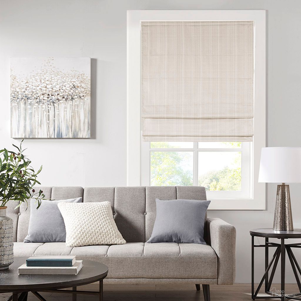 Galen Basketweave Room Darkening Cordless 35 Inch Roman Shade In Ivory