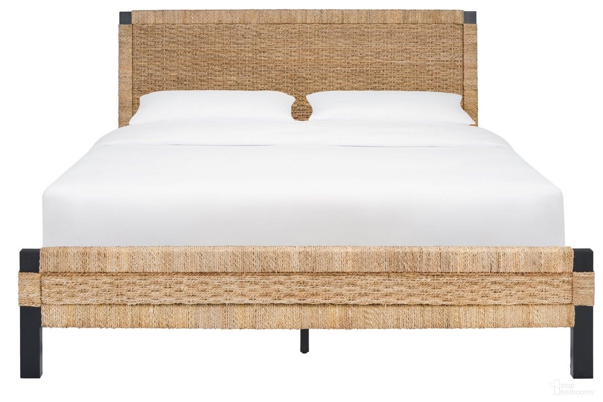 The appearance of Galen Woven Banana Stem Bed In Natural/Black - SFV1300A-K-2BX designed by Safavieh Couture in the coastal interior design. This natural/black piece of furniture was selected by 1StopBedrooms from Galen Collection to add a touch of cosiness and style into your home. Sku: SFV1300A-K-2BX. Bed Type: Panel Bed. Material: Wood. Bed Size: King.
