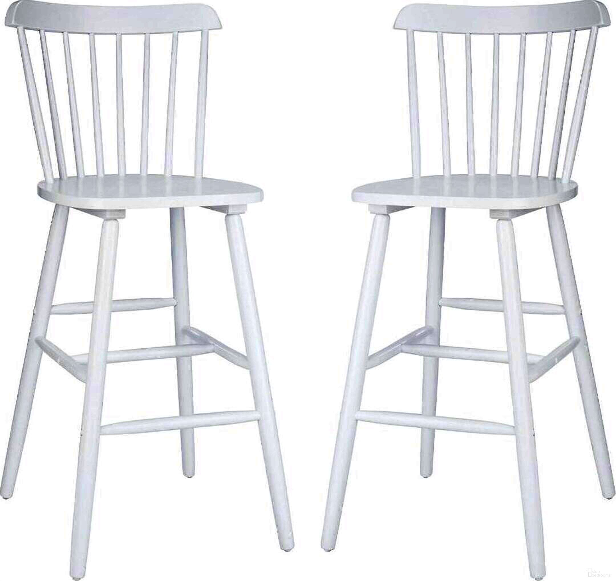 The appearance of Galena Bar Stool BST8502A Set of 2 designed by Safavieh in the modern / contemporary interior design. This white piece of furniture was selected by 1StopBedrooms from Galena Collection to add a touch of cosiness and style into your home. Sku: BST8502A-SET2. Material: Rubberwood.