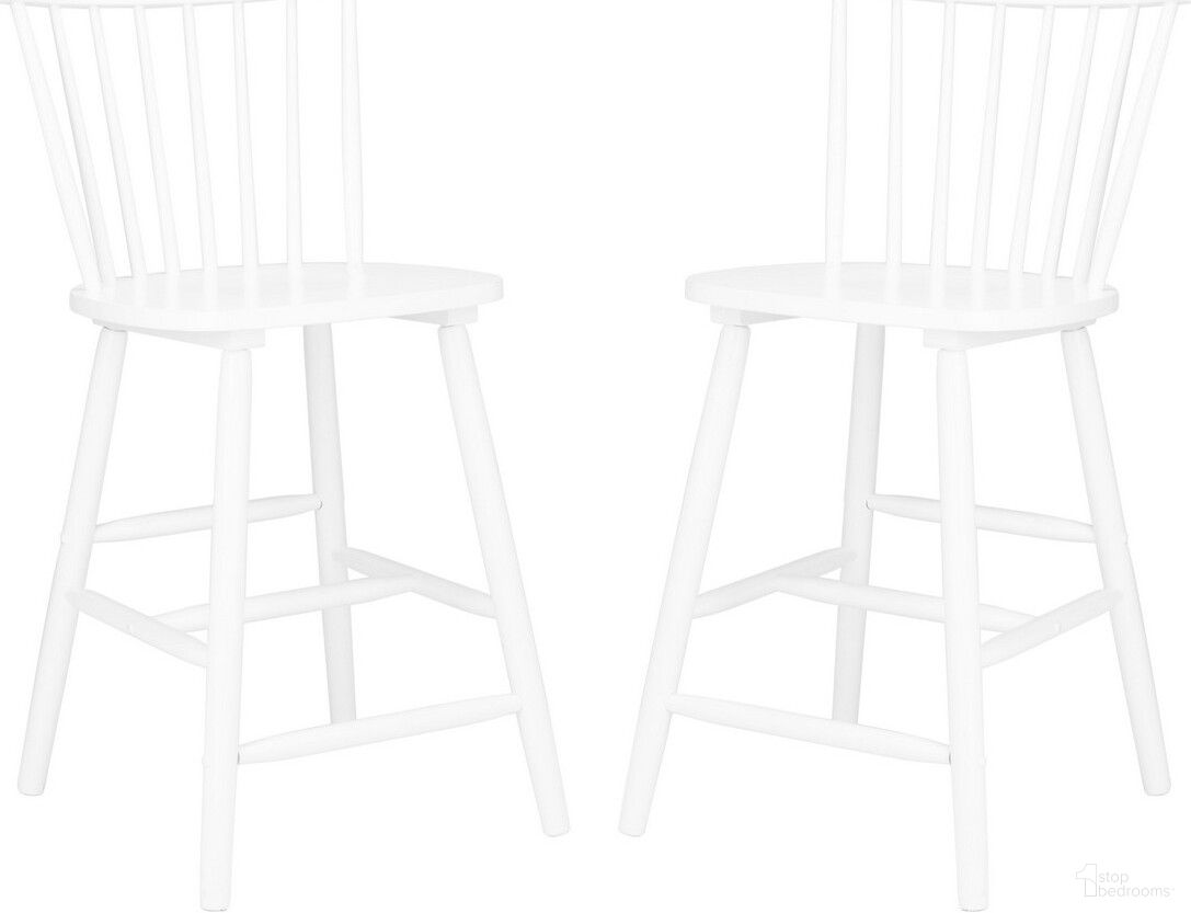 The appearance of Galena Counter Stool BST8503A Set of 2 designed by Safavieh in the modern / contemporary interior design. This white piece of furniture  was selected by 1StopBedrooms from Galena Collection to add a touch of cosiness and style into your home. Sku: BST8503A-SET2. Material: Rubberwood.