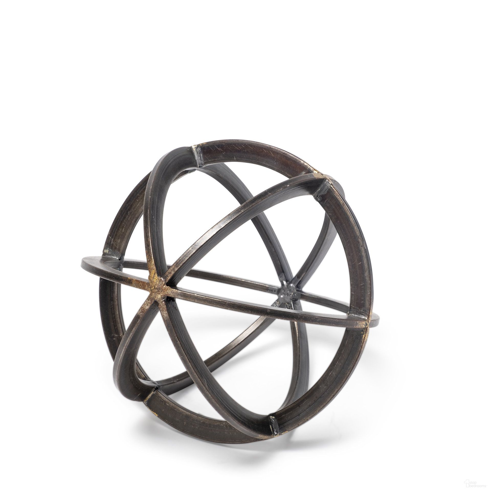 Galenna I 8 x 8 Inch Metal Small Circular Decorative Orb In Black
