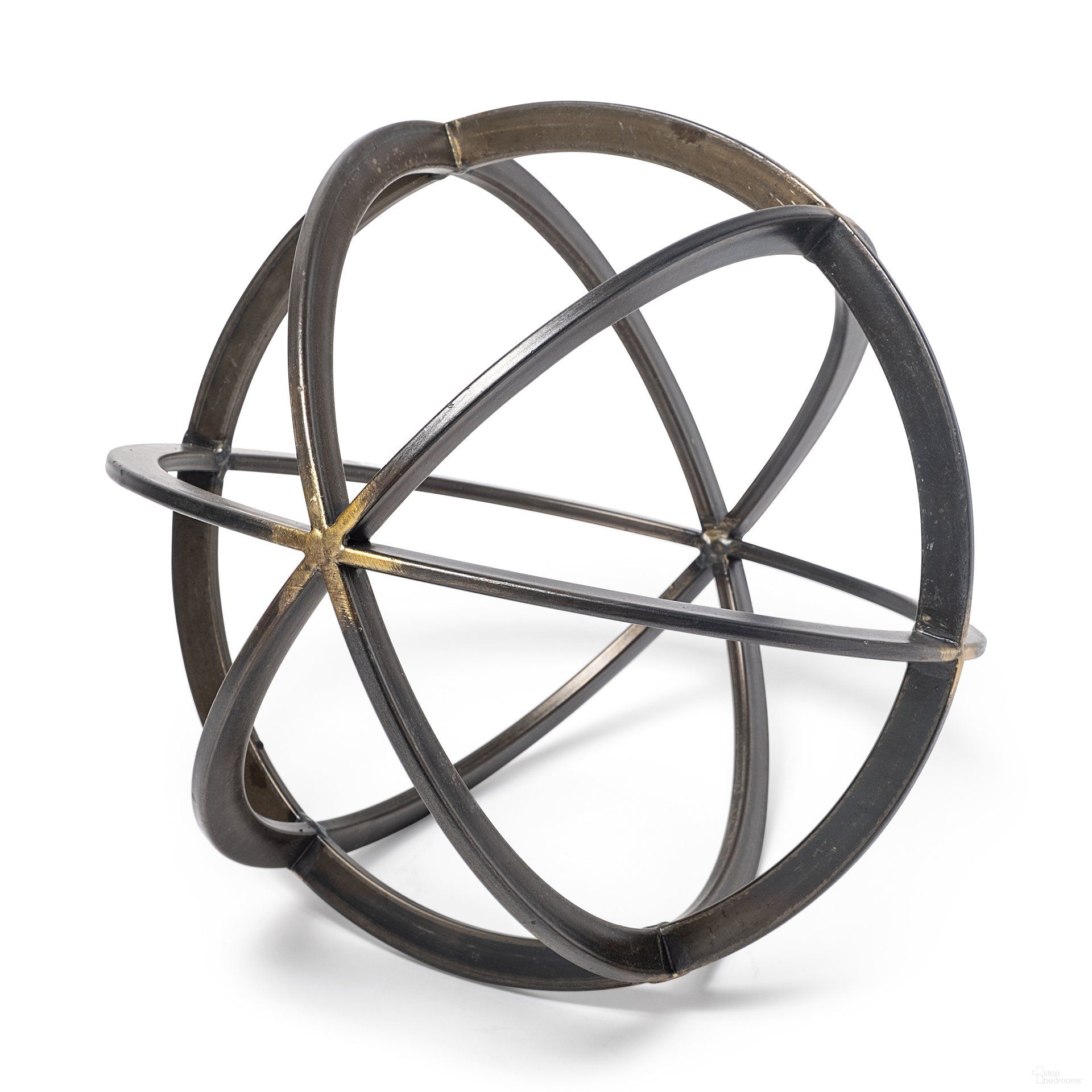 Galenna III 10 x 10 Inch Metal Large Circular Decorative Orb In Black