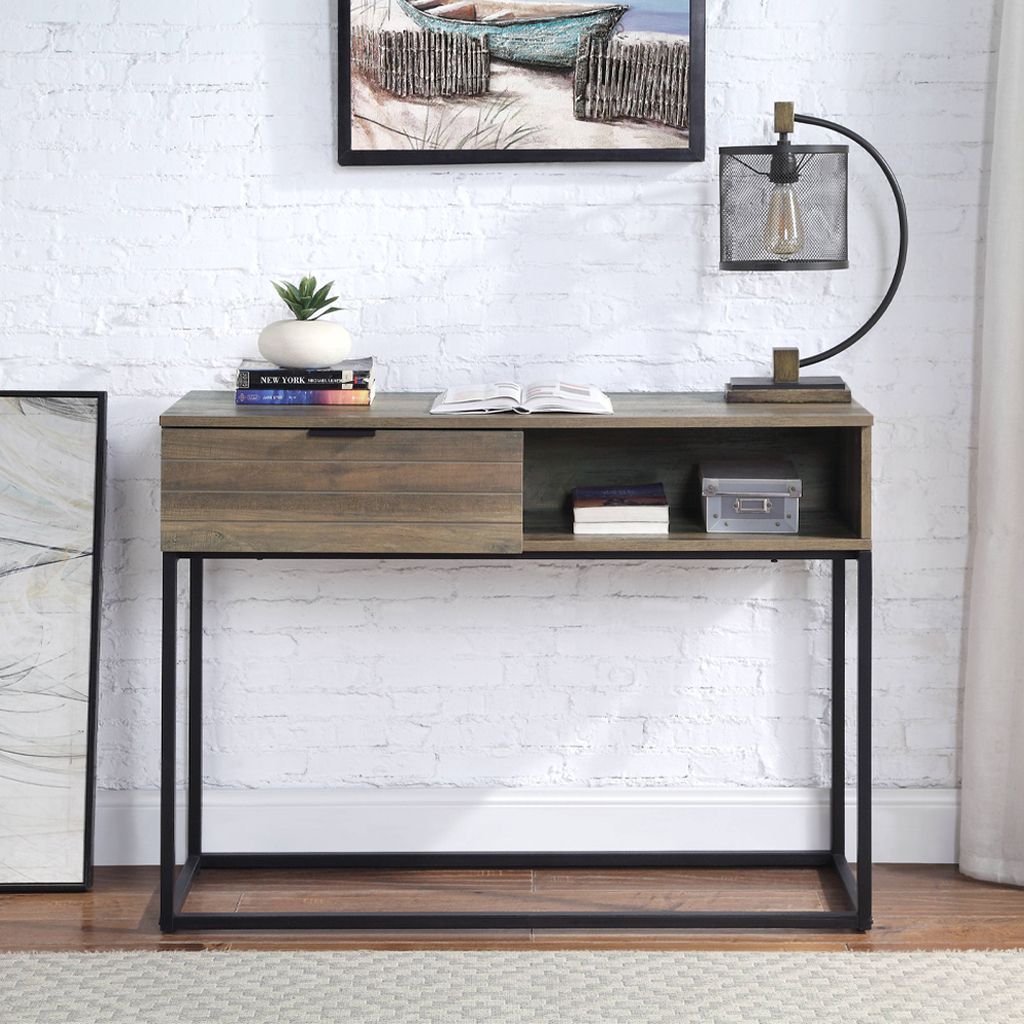 The appearance of Galeno Writing Desk In Rustic Oak and Black designed by ACME in the industrial interior design. This rustic oak and black piece of furniture was selected by 1StopBedrooms from Galeno Collection to add a touch of cosiness and style into your home. Sku: OF00320. Material: Wood.