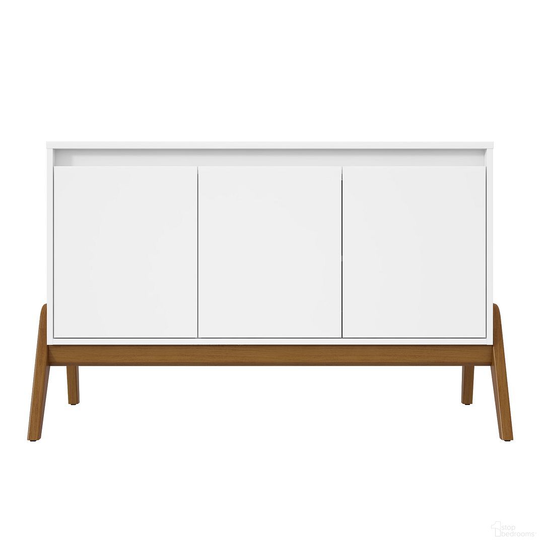 The appearance of Gales 48.50 Inch Sideboard In Matte White designed by Manhattan Comfort in the transitional interior design. This matte white piece of furniture  was selected by 1StopBedrooms from Gales Collection to add a touch of cosiness and style into your home. Sku: SB-62676-WH. Material: Wood.