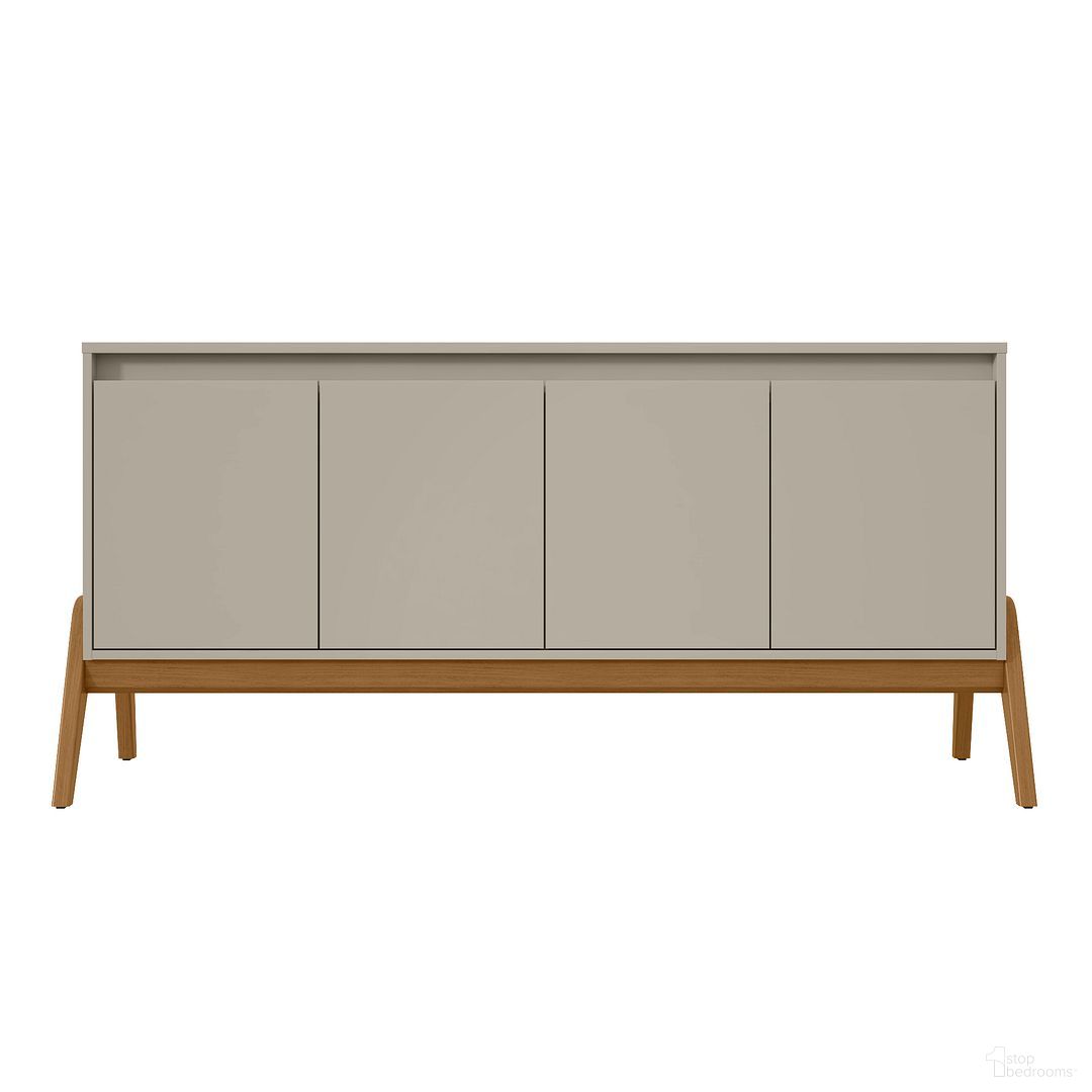 The appearance of Gales 63.32 Inch Sideboard In Greige designed by Manhattan Comfort in the transitional interior design. This greige piece of furniture  was selected by 1StopBedrooms from Gales Collection to add a touch of cosiness and style into your home. Sku: SB-62722-OW. Material: Wood.