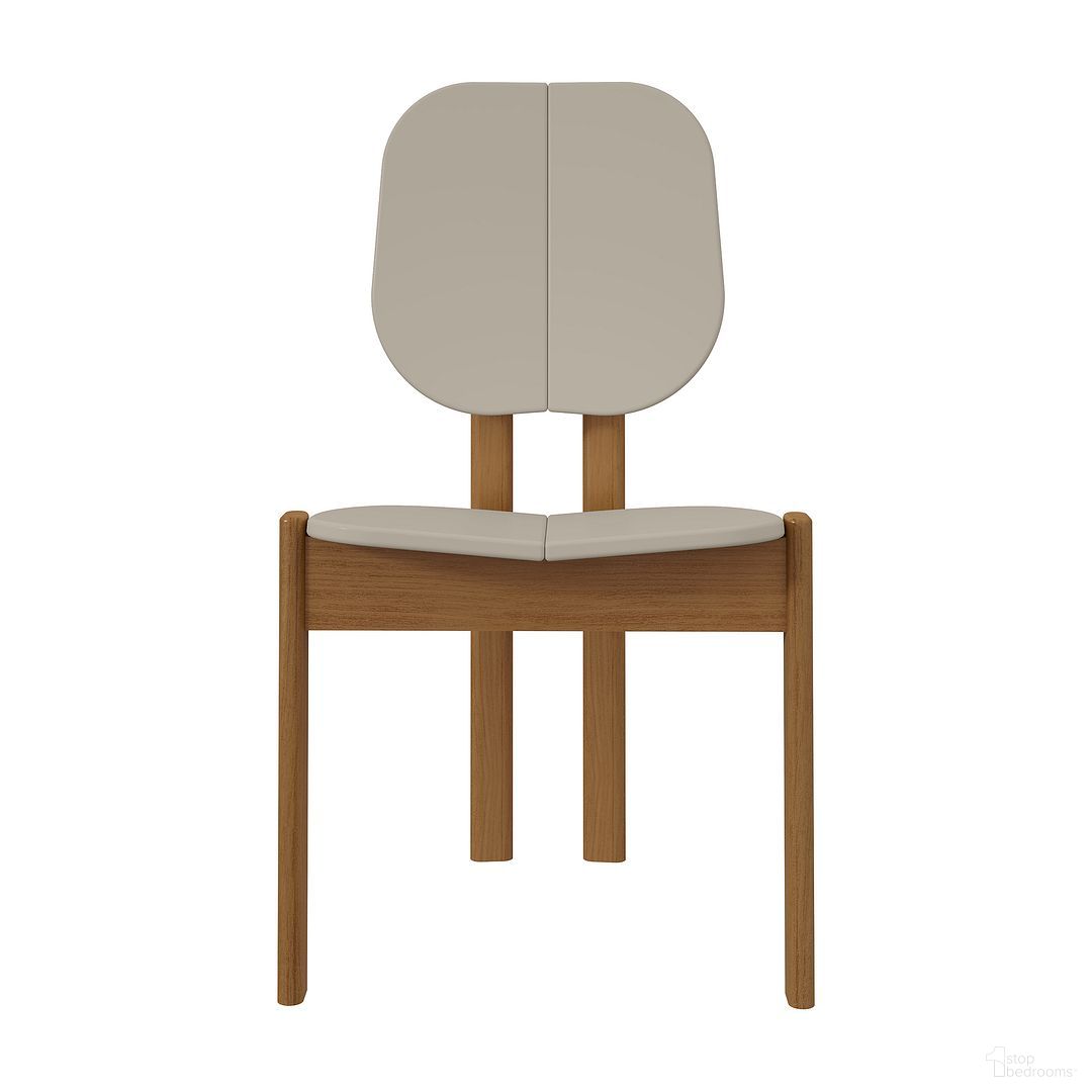 The appearance of Gales Dining Chair Set of 2 In Greige designed by Manhattan Comfort in the transitional interior design. This greige piece of furniture  was selected by 1StopBedrooms from Gales Collection to add a touch of cosiness and style into your home. Sku: DC-83938-OW. Material: MDF. Chair Type: Side Chair.