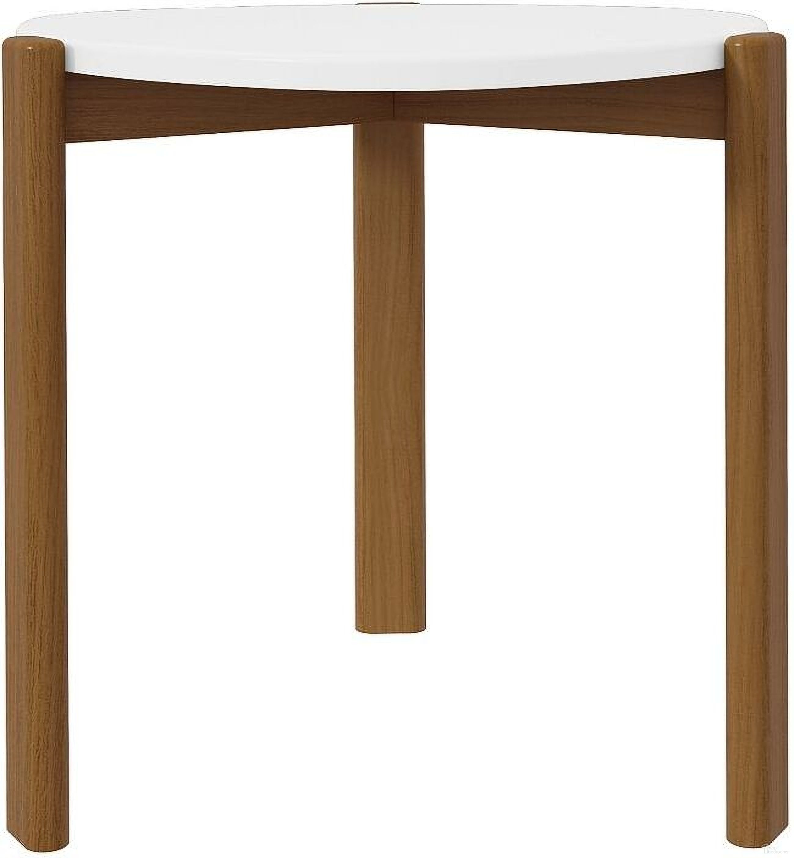 The appearance of Gales End Table In Matte White designed by Manhattan Comfort in the transitional interior design. This matte white piece of furniture  was selected by 1StopBedrooms from Gales Collection to add a touch of cosiness and style into your home. Sku: ET-82742-WH. Material: Wood.