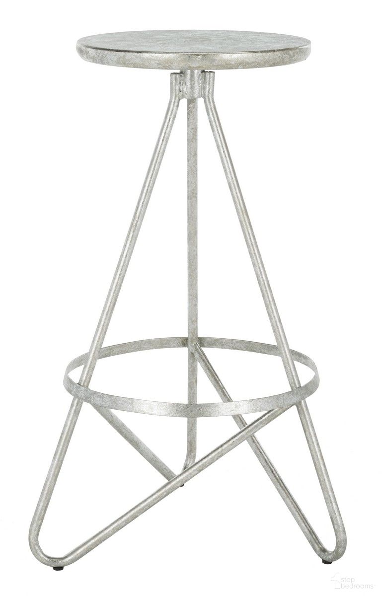 The appearance of Galexia Bar Stool in Silver Leaf designed by Safavieh in the modern / contemporary interior design. This silver leaf piece of furniture was selected by 1StopBedrooms from Galexia Collection to add a touch of cosiness and style into your home. Sku: BST3200B. Material: Metal.