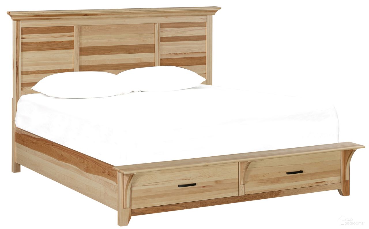 The appearance of Gallagher Queen Storage Bed In Natural Hickory designed by A-America in the transitional interior design. This hickory piece of furniture  was selected by 1StopBedrooms from Gallagher Collection to add a touch of cosiness and style into your home. Sku: GALNH503H;GALNH503G;GALNH503R;GALNH503P. Bed Type: Storage Bed. Material: Wood. Bed Size: Queen.