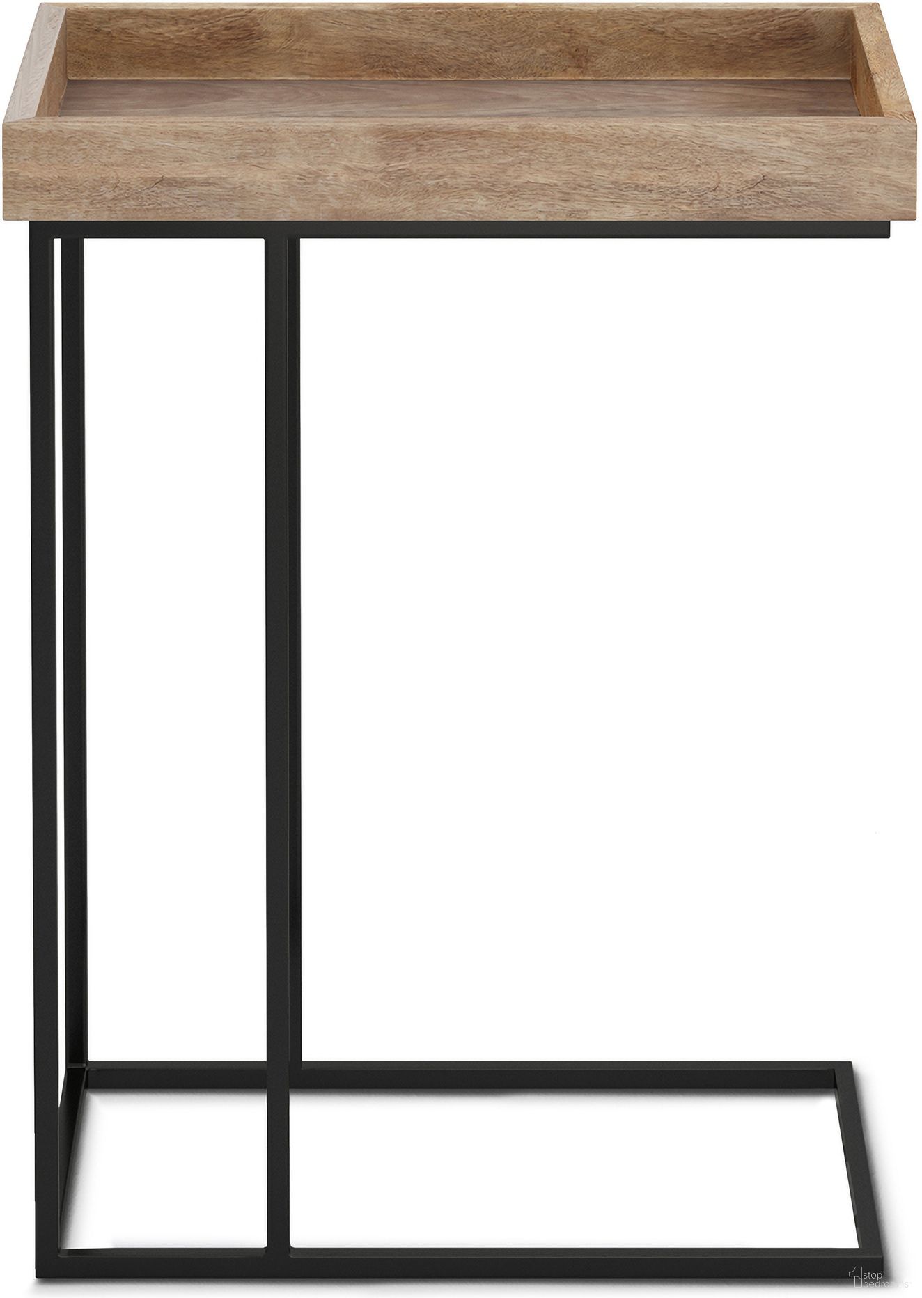 The appearance of Gallagher Solid Mango Wood C Side Table In Natural designed by Simpli Home in the industrial interior design. This natural piece of furniture  was selected by 1StopBedrooms from Gallagher Collection to add a touch of cosiness and style into your home. Sku: AXCGAL37-N. Material: Mango Wood.