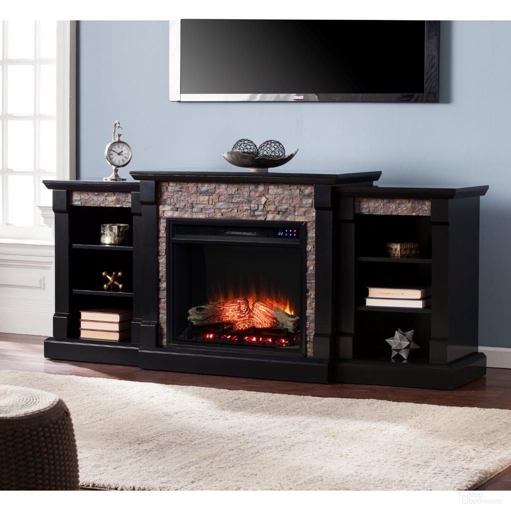 SEI Furniture Gallatin Electric Fireplace with Bookcases
