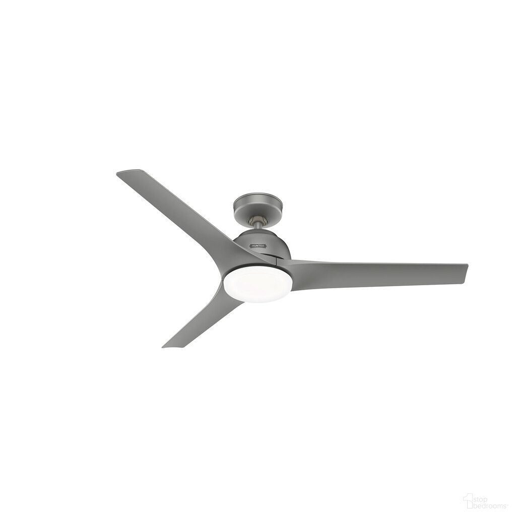 Gallegos 52 Inch Damp Rated Ceiling Fan with LED Light Kit and Wall Control In Matte Silver