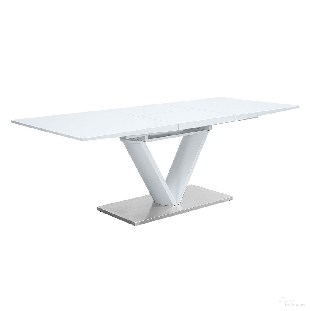 Gallegos Dining Table With Leaf In White High Gloss