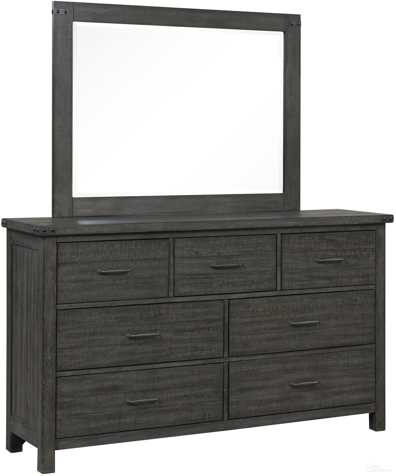 The appearance of Galleon Mirror In Gray designed by New Classic in the industrial interior design. This gray piece of furniture was selected by 1StopBedrooms from Galleon Collection to add a touch of cosiness and style into your home. Sku: B1111G-060. Material: Glass.