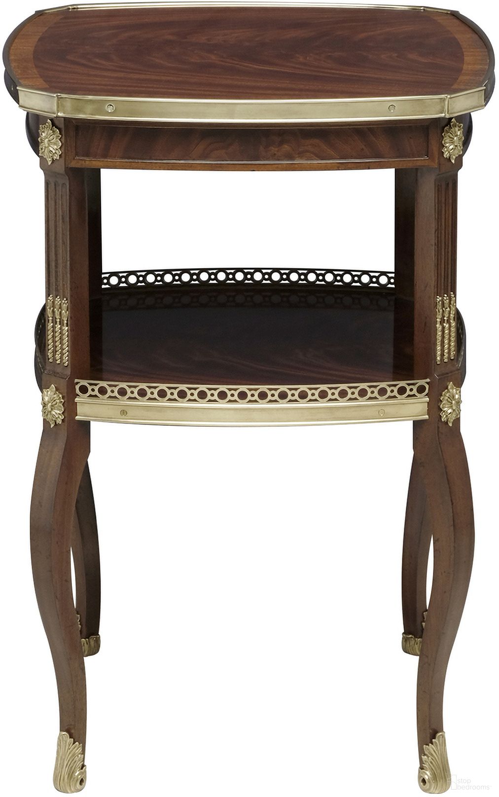 The appearance of Gallery End Table In Mahogany and Brass designed by Maitland-Smith in the modern / contemporary interior design. This mahogany/brass piece of furniture was selected by 1StopBedrooms from Maitland Smith Collection to add a touch of cosiness and style into your home. Sku: 89-1011. Material: Mahogany.