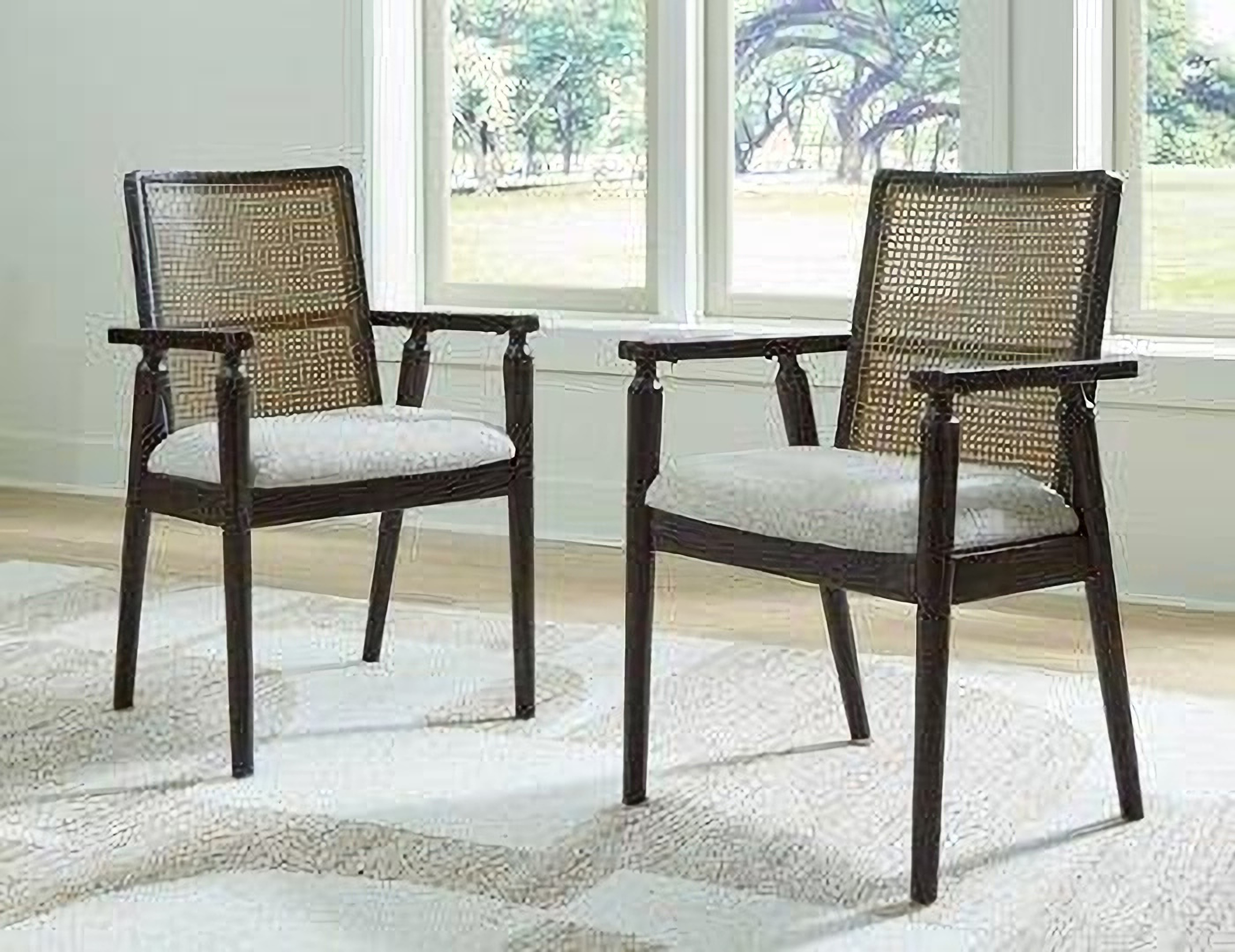 Galliden Dining Arm Chair Set of 2 In Black by Ashley Furniture