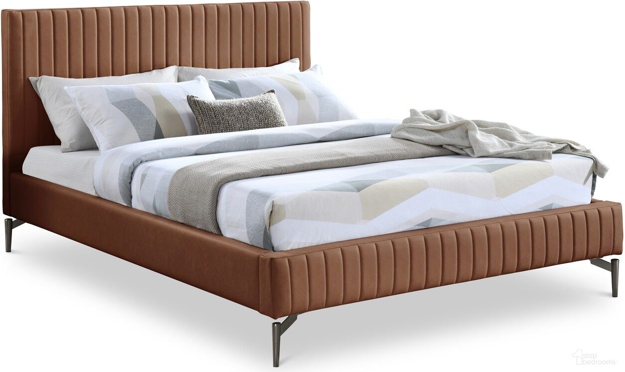 The appearance of Gallo Vegan Leather Full Bed In Cognac designed by Meridian in the modern / contemporary interior design. This cognac piece of furniture was selected by 1StopBedrooms from Gallo Collection to add a touch of cosiness and style into your home. Sku: GalloCognac-F Box 1/2 (Headboard);GalloCognac-F Box 2/2 (Footboard / Rails / Slats). Bed Type: Panel Bed. Material: Wood. Bed Size: Full.
