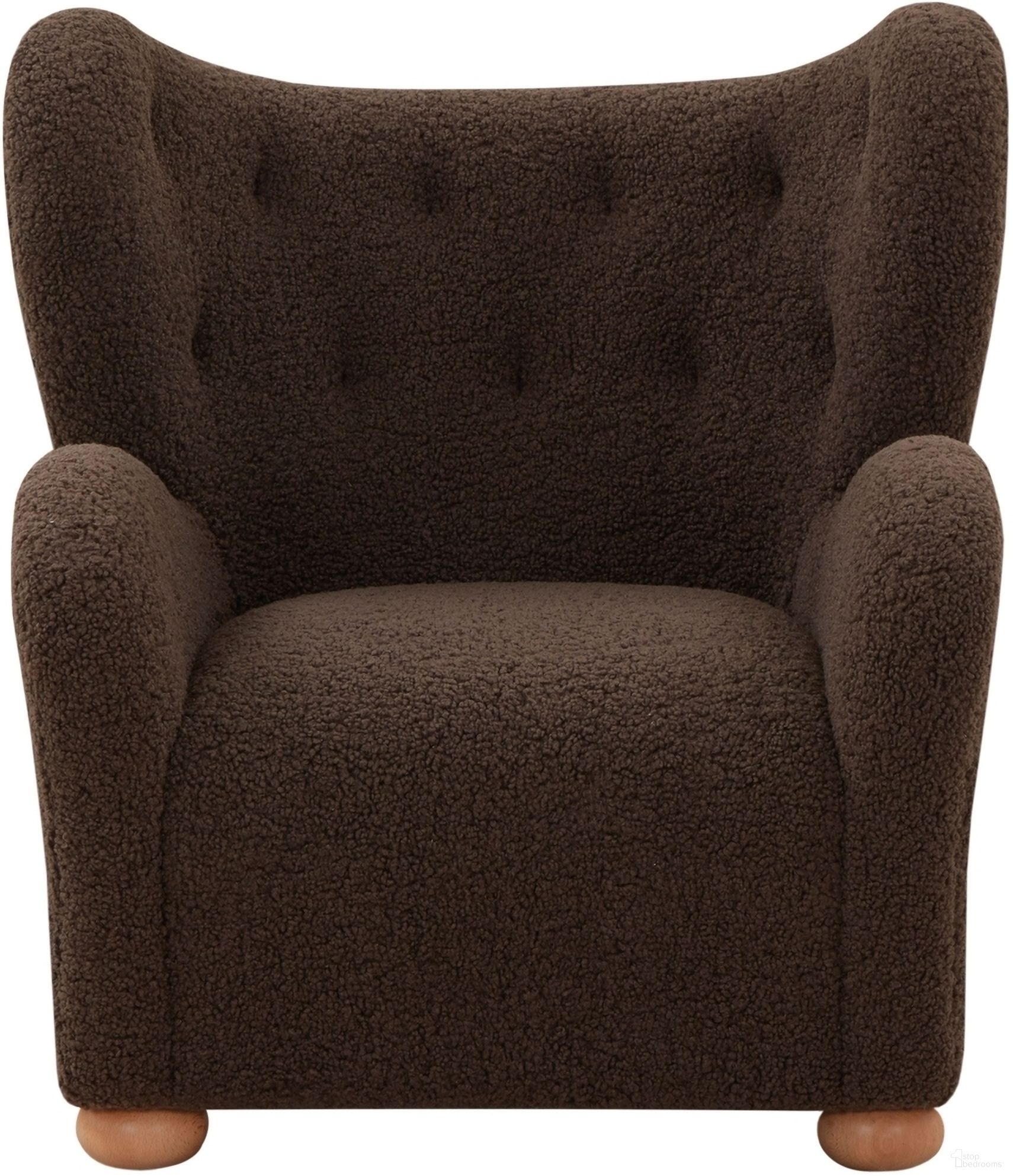 The appearance of Galloway Wingback Teddy Accent Chair In Dark Brown and Natural designed by Safavieh Couture in the modern / contemporary interior design. This dark brown and natural piece of furniture  was selected by 1StopBedrooms from Galloway Collection to add a touch of cosiness and style into your home. Sku: SFV5139A. Material: Wood.