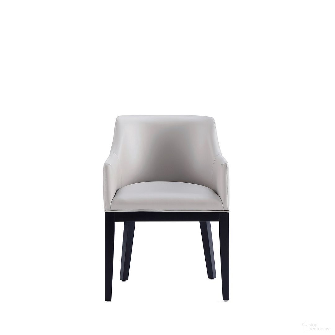 Gansevoort Faux Leather Dining Armchair In Light Grey
