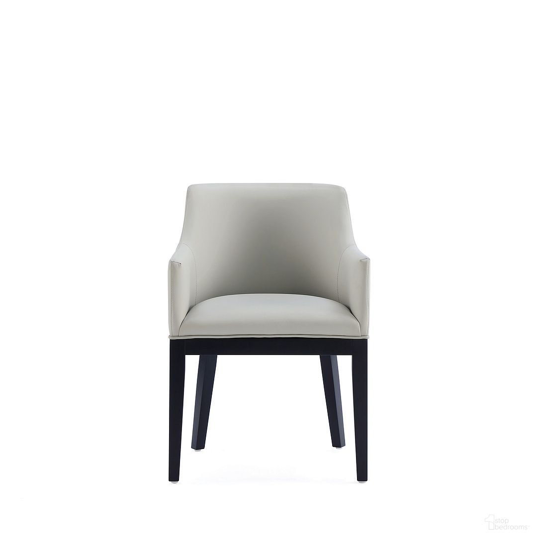 Gansevoort Faux Leather Dining Armchair In Stone Grey