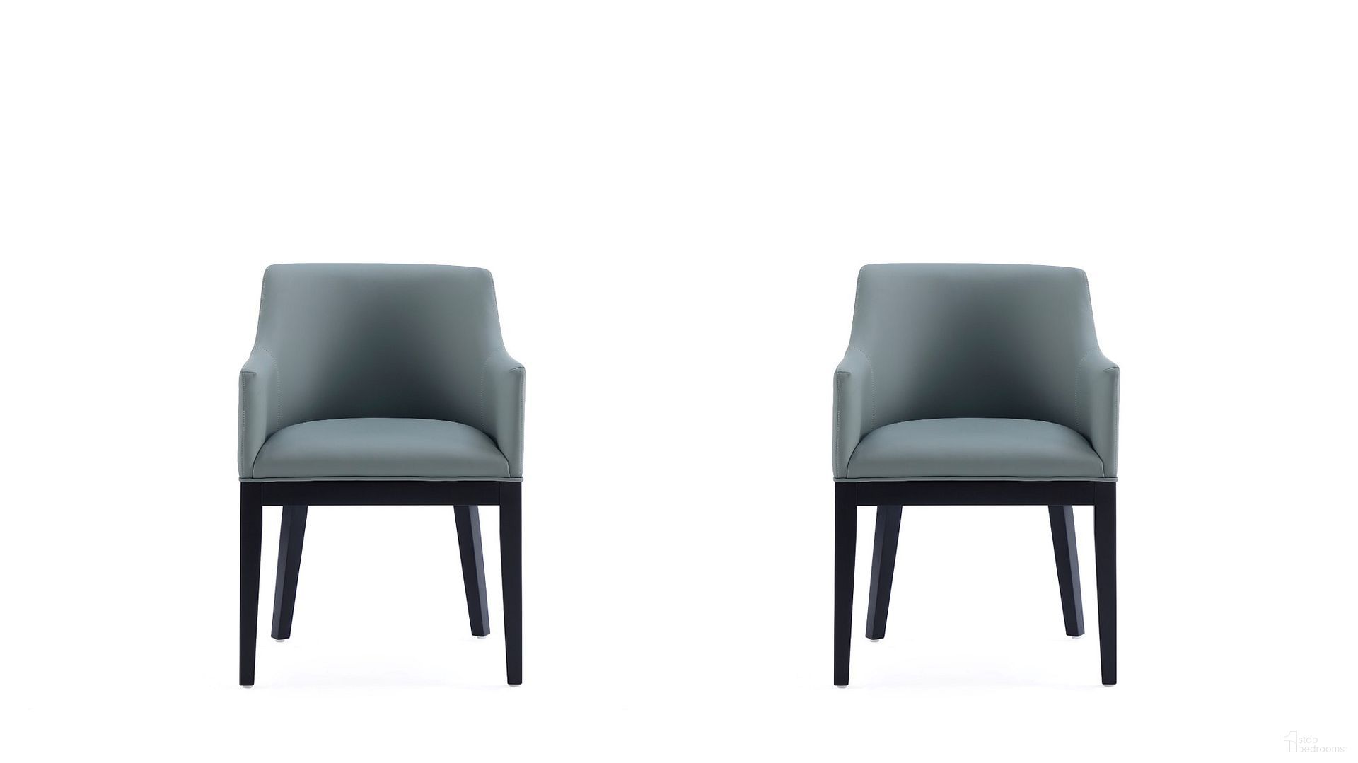 Gansevoort Faux Leather Dining Armchair Set of 2 In Pewter