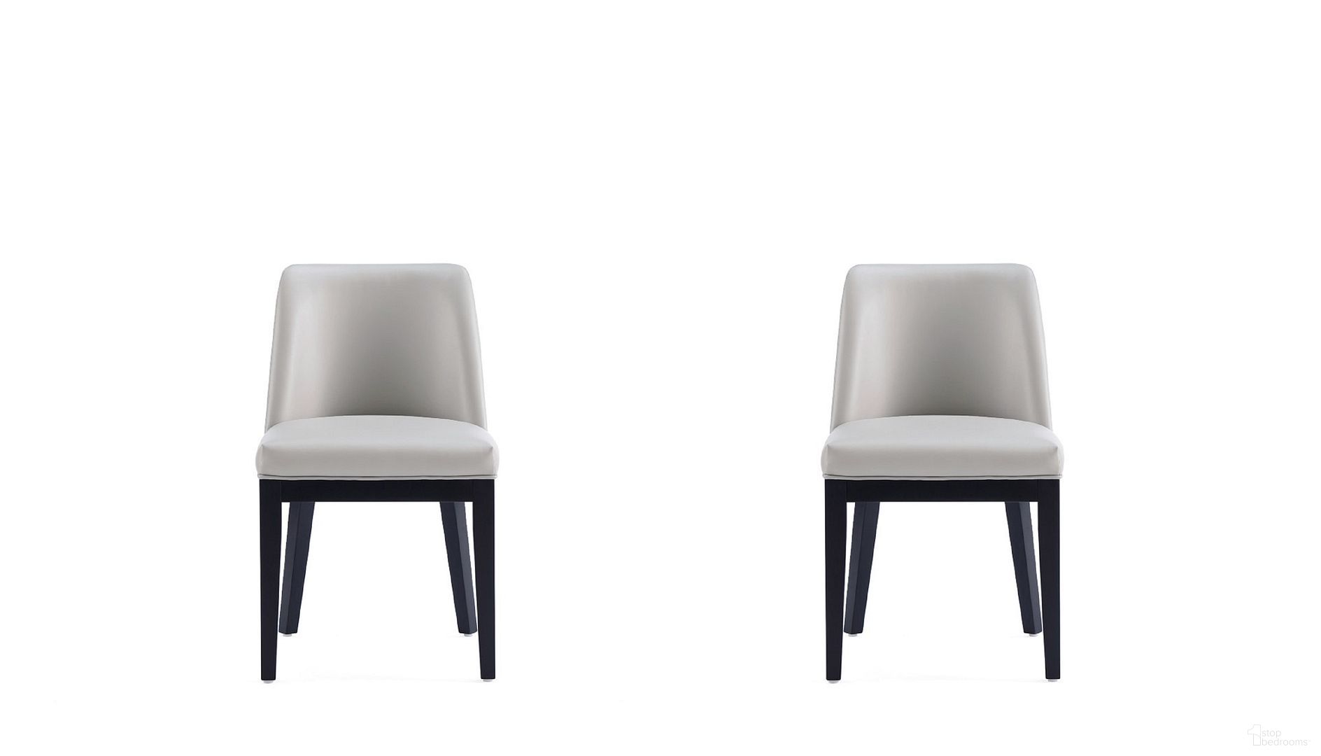 Gansevoort Faux Leather Dining Chair Set of 2 In Light Grey