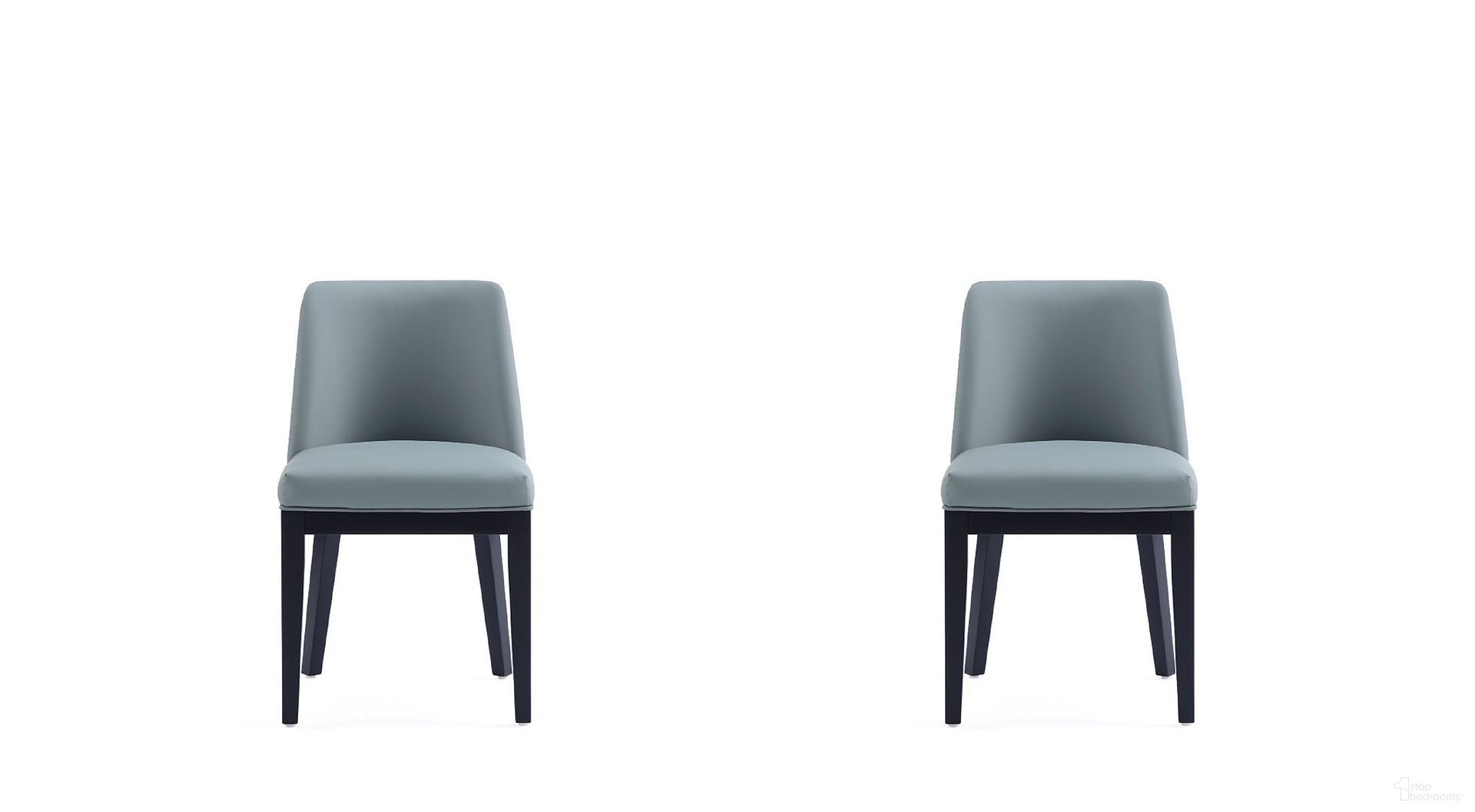 Gansevoort Faux Leather Dining Chair Set of 2 In Pewter