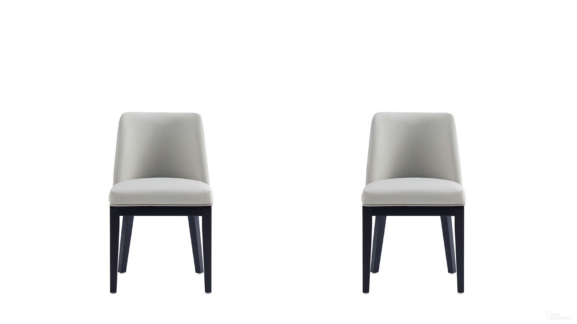 Gansevoort Faux Leather Dining Chair Set of 2 In Stone Grey