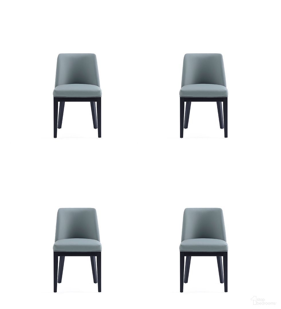 Gansevoort Faux Leather Dining Chair Set of 4 In Pewter