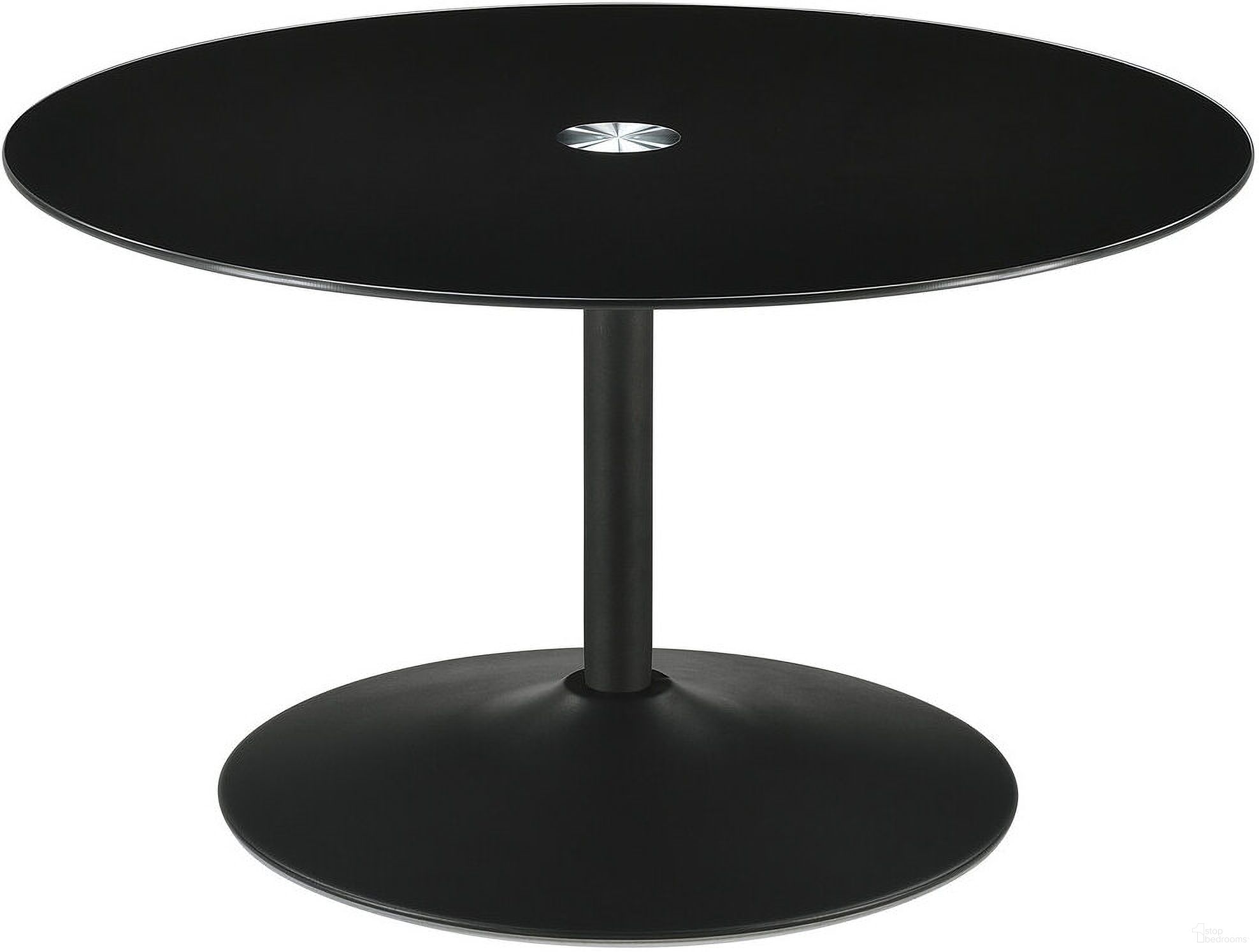 The appearance of Ganso Round Metal Coffee Table with Tempered Glass Top Black designed by Coaster in the modern / contemporary interior design. This black piece of furniture was selected by 1StopBedrooms from Ganso Collection to add a touch of cosiness and style into your home. Sku: 709688. Material: Metal.
