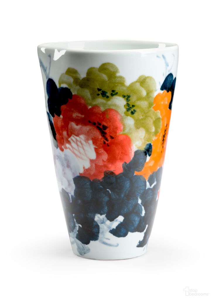 Garden City Vase In Blue and Cream
