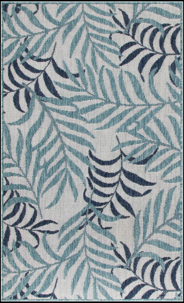 Garden Oasis 3' x 5' Tropical Rug In Blue