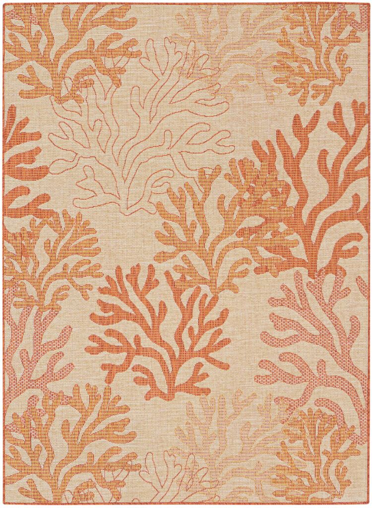 Garden Oasis 5' x 7' Coastal Rug In Coral