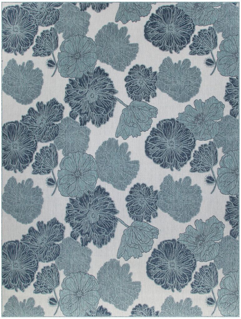 Garden Oasis 9' x 12' Tropical Rug In Blue