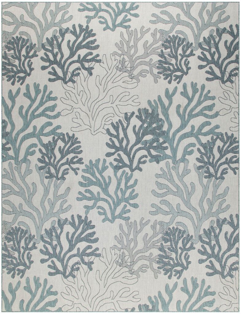 Garden Oasis 9' x 12' Coastal Rug In Blue