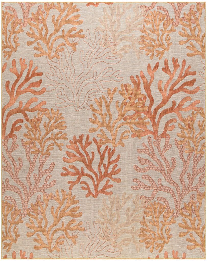 Garden Oasis 9' x 12' Coastal Rug In Coral